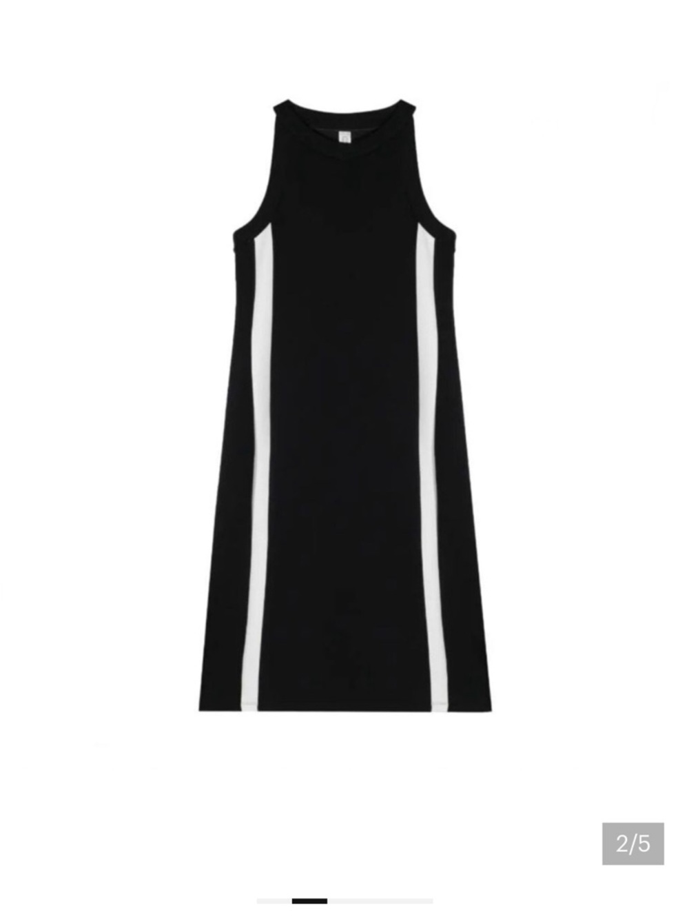 SPANX Aire Black Midi Sheath Dress with White Side Panels - Picture 2 of 5